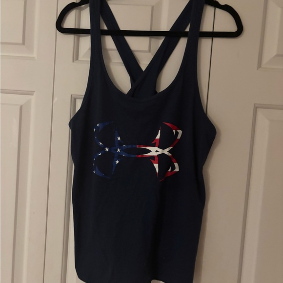 Under Armour Women's Dark Blue Tank Top with Logo - Picture 1 of 2